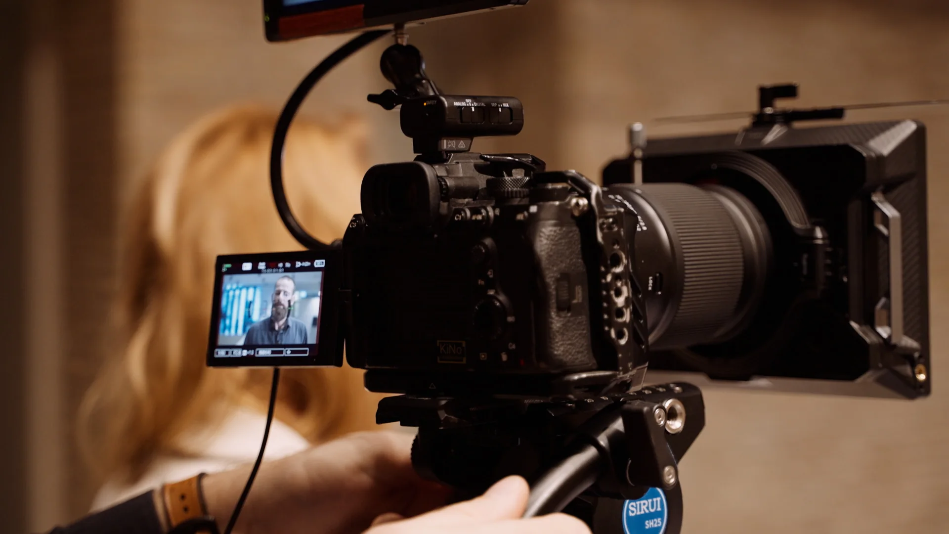 KiNo camera on an interview shoot